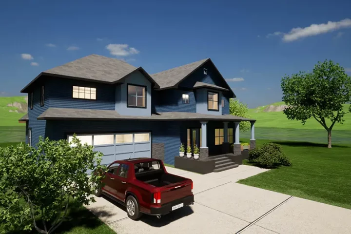 house rendering on lake side property