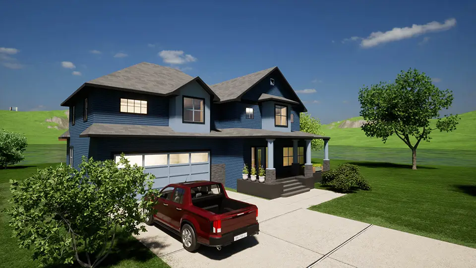 house rendering on lake side property
