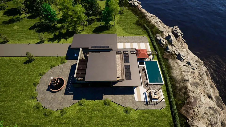 top view rendering of entire property