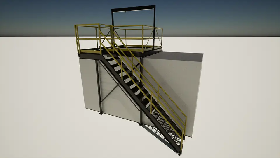 industrial catwalk for machinery access