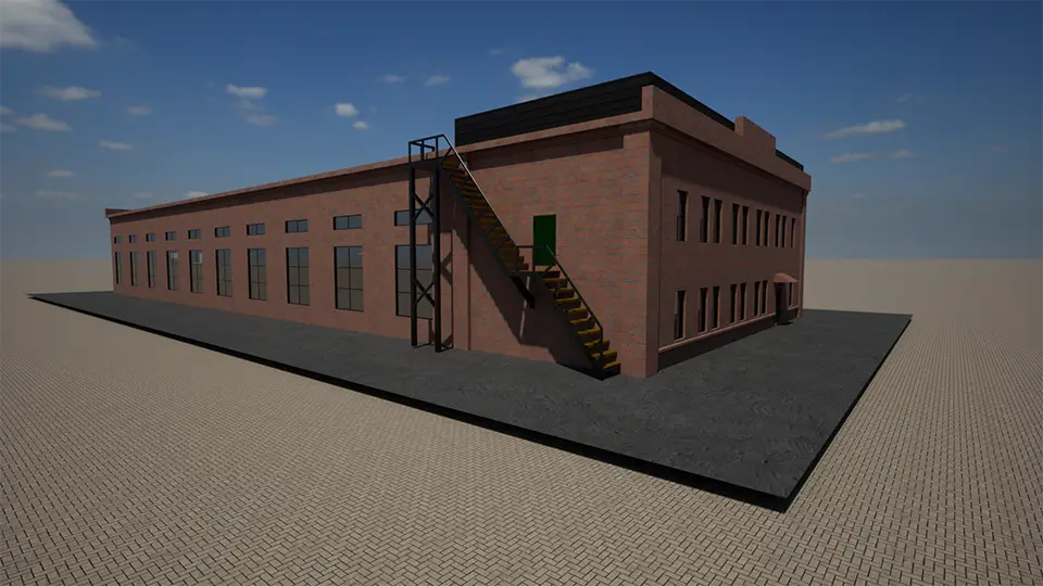 model of a late nineteenth century industrial building