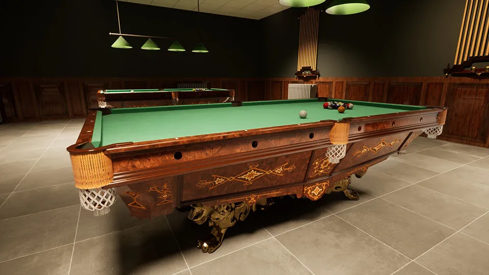 side view rendering of brunswick monarch pool table