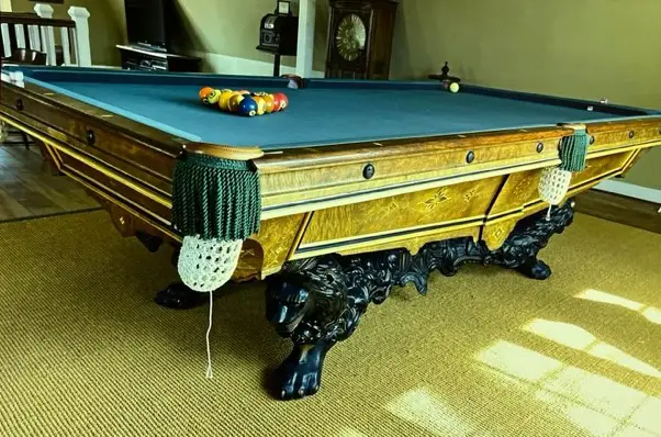 photo of restored brunswick monarch pool table