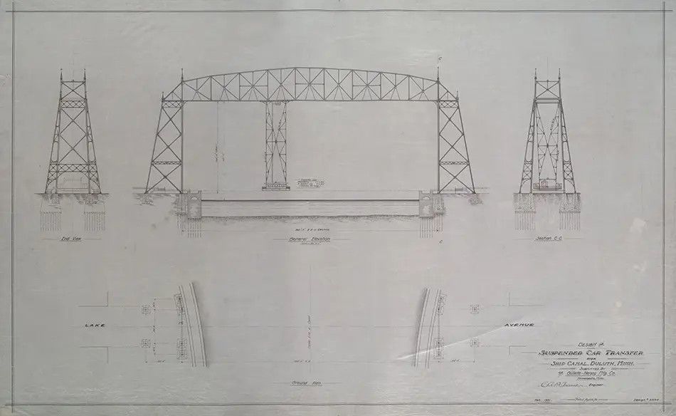 aerial transfer bridge original drawings