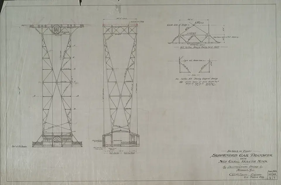 aerial transfer bridge original drawings