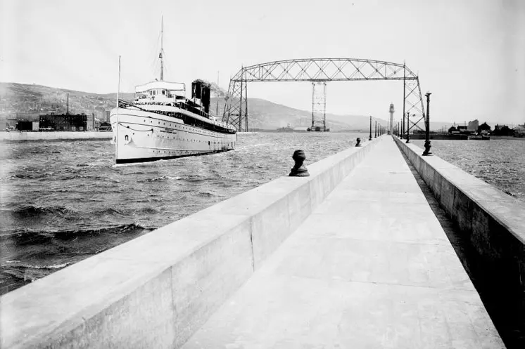 vintage photo of aerial transfer bridge
