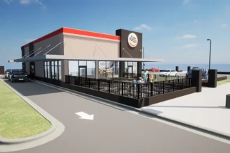 drive thru view of fast food restaurant
