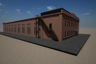 model of a late nineteenth century industrial building