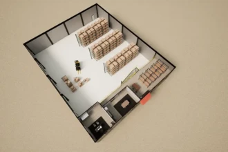 warehouse floorplan 3d view
