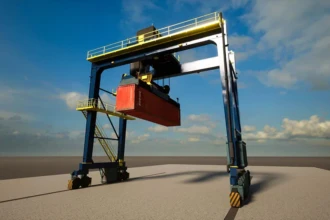 lower view of gantry crane