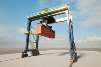 lower view of gantry crane