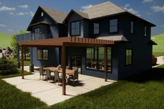 rendering of back patio