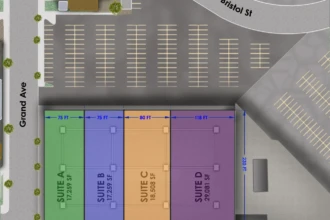 dimension labels of potential repurpose of retail store