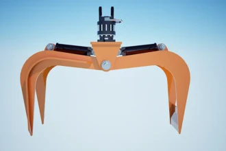 side view of logging grapple