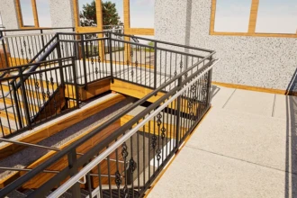 handicap ramp decorative railings