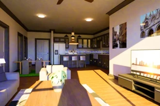 open floor plan with natural light