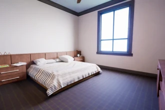 bedroom rendering with natural light