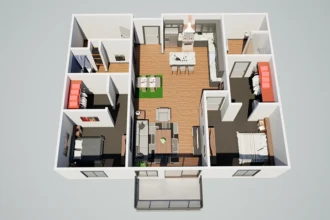 condo floor plan rendering