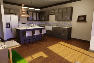 kitchen area with natural light
