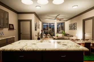 view of condo from kitchen area