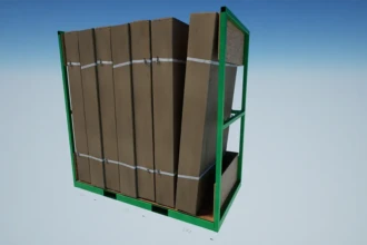 shipping rack with packaged doors