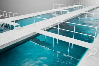 crossover access over water pools