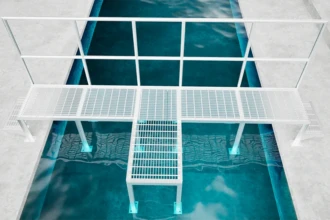 top view of aluminum catwalk