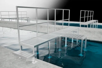 aluminum catwalk over trough