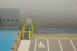 industrial building with access stairs