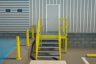ground view of door access stairs