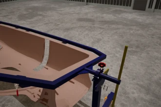 close view of rotational workstation