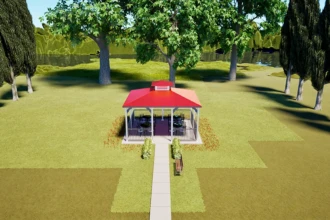 overview of gazebo and park area