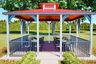entrance view of gazebo