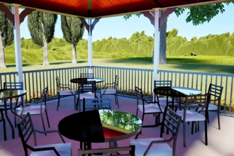 view from inside gazebo