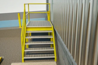 view of steps on door access platform