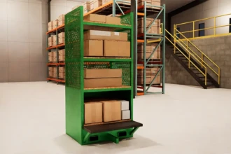 small order rack full of boxes