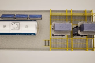 overhead view of industrial surround platform