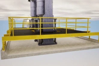low view of industrial platform